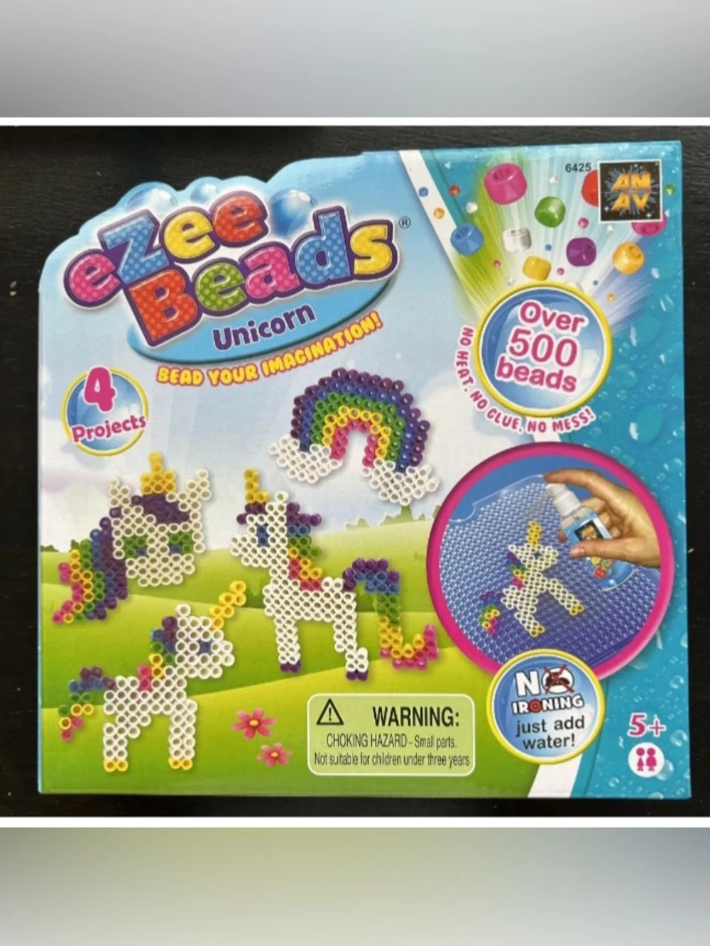 Ezee Beads Unicorn Craft Kit Toy For Kids Create Colorful Bead Designs W Water